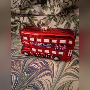 Red London Bus Ornament NWT w 2025 Date on Ornament